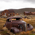 Car in field Bodie, CA