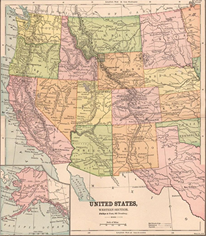 1882 Map of the Western United States